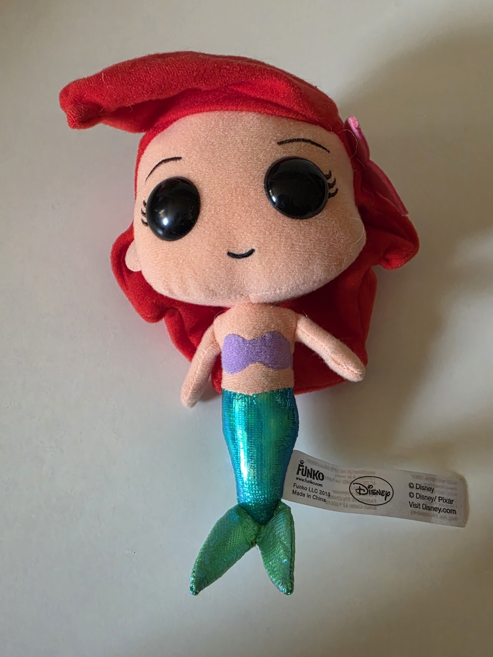 Disney Ariel Plush with Red Hair and Teal Tail